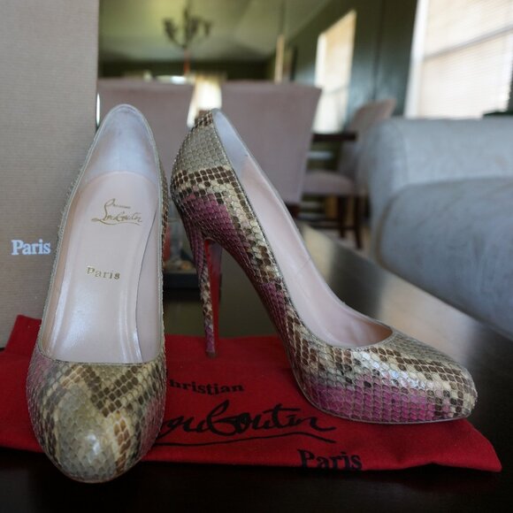 AUTHENTIC Christian Louboutin Python Declic 120 - Picture 1 of 6